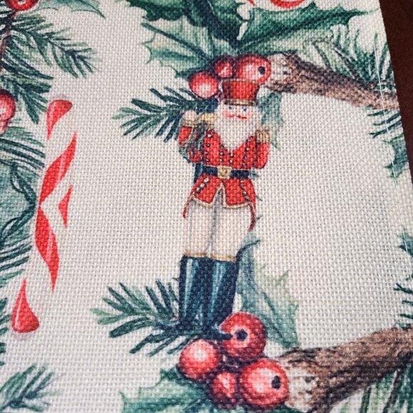 Red Nutcracker Table Runner Christmas Decor Holiday Soldier Decorative Cloth 72" - Picture 5 of 8